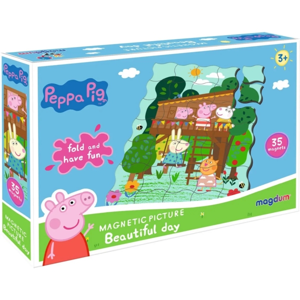 Набір магнітів Magdum Свинка Пеппа Магнітна картина Чудовий день, 35 шт (МЕ 5031-07) - Pampik