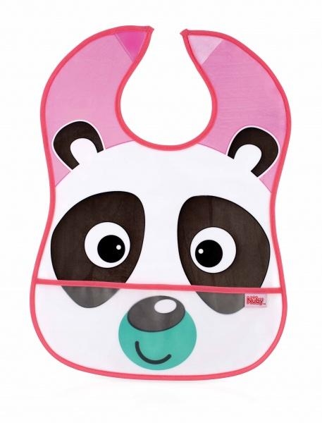 Слинявчик для годування Nuby Панда, з кишенею (4278pnd) - Pampik