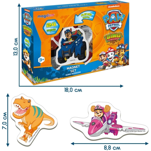 Набір магнітів Magdum Щенячий патруль. Диномісія, 24 шт. (ML4034-05) - Pampik - 6