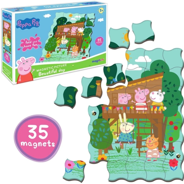 Набір магнітів Magdum Свинка Пеппа Магнітна картина Чудовий день, 35 шт (МЕ 5031-07) - Pampik - 3