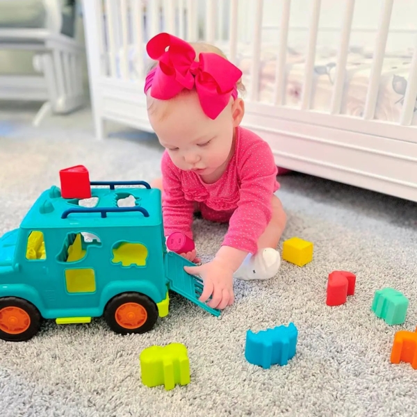 Машинка-сортер Battat Вантажівка сафарі, бірюзовий (BX2024Z) - Pampik - 3