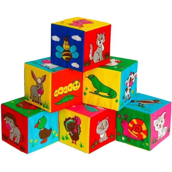 Набір кубиків Масік Перші тварини (МС 090601-10) - Pampik