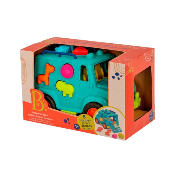 Машинка-сортер Battat Вантажівка сафарі, бірюзовий (BX2024Z) - Pampik - 4