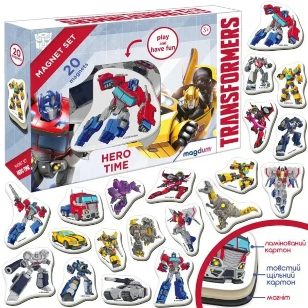 Набір магнітів Magdum Трансформери Час героїв (МЕ 5031-41) - Pampik - 3