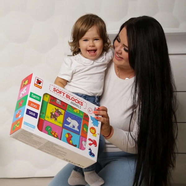 Набір м'яких кубиків Масік Веселі кубики (МС 090601-13) - Pampik - 6