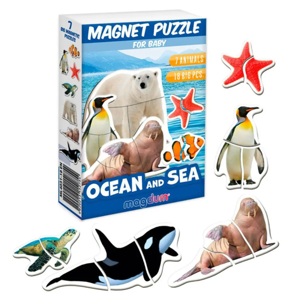 Набір магнітних пазлів Magdum Magnets puzzle for baby Ocean and Sea (ML4031-35 EN) - Pampik - 2