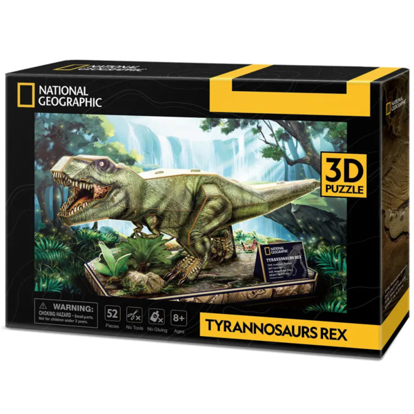 Трехмерная головоломка-конструктор CubicFun National Geographic Dino Тиранозавр Рекс, 52 эл. (DS1051h) - Pampik
