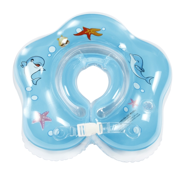 Круг для купания Курносики, с погремушкой, голубой (7180 син) - Pampik