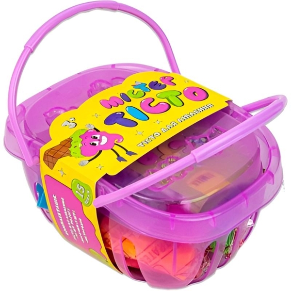 Набір для творчості Strateg Містер тісто у кошику, 15 кольорів (41006) - Pampik