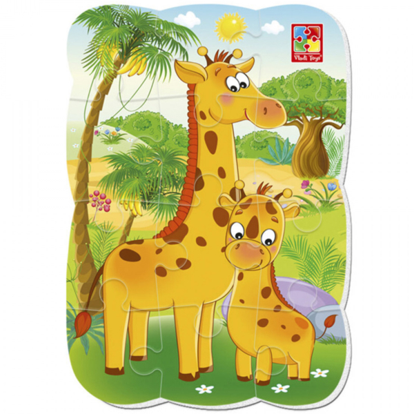 Пазли на магніті Vladi Toys Мої перші ігри Жирафіки, 12 елементів (VT3205-79) - Pampik