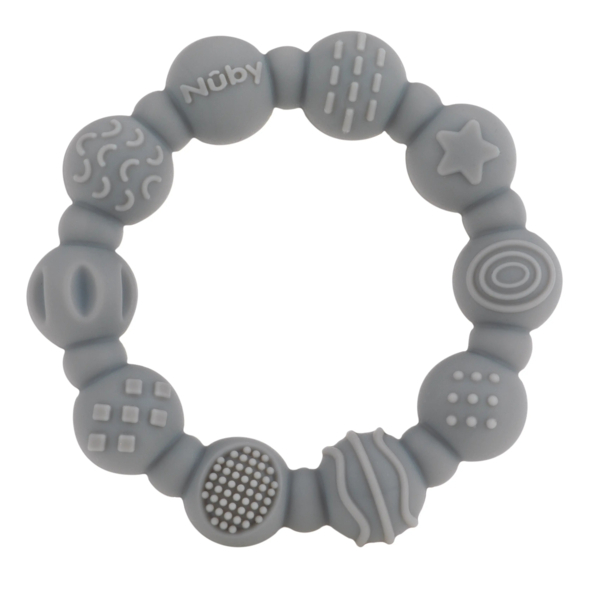 Силиконовый прорезыватель Nuby с клипсой, серый (NV0613001grey) - Pampik - 2