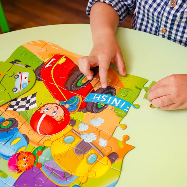 Пазлы Vladi Toys 2 в 1 Машинки с мини-игрой 49 элементов (RK1140-03) - Pampik - 4