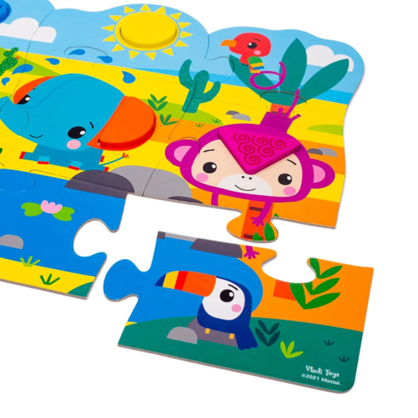 Пазли Vladi Toys Fisher-Price Maxi puzzle&Wooden pieces, укр. мова, 11 елементів (VT1100-01) - Pampik - 3