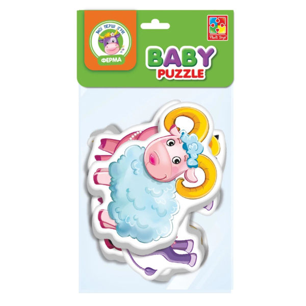 Бебі пазли Vladi Toys Ферма, 16 елементів (VT1106-86) - Pampik - 5