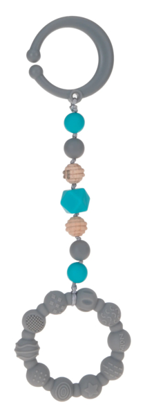 Силиконовый прорезыватель Nuby с клипсой, серый (NV0613001grey) - Pampik