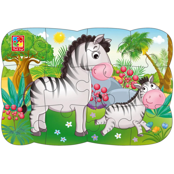 Пазли на магніті Vladi Toys Зебри, 12 елементів (VT3205-75) - Pampik