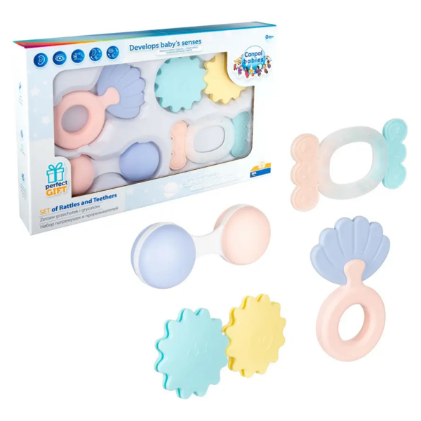 Набор погремушек-прорезывателей Canpol babies Pastel, 4 шт. (79/401) - Pampik