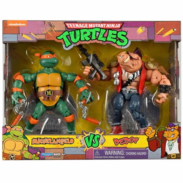 Набор фигурок TMNT Черепашки-ниндзя классические Микеланджело против Бибопа, 15 см (81277) - Pampik - 5