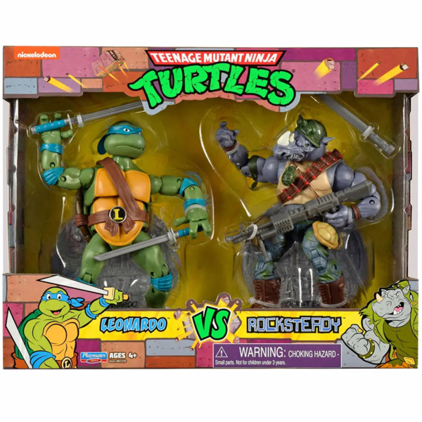 Набор фигурок TMNT Черепашки-ниндзя классические Леонардо против Рокстеди, 15 см (81276) - Pampik - 5