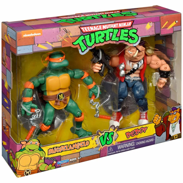 Набор фигурок TMNT Черепашки-ниндзя классические Микеланджело против Бибопа, 15 см (81277) - Pampik - 4