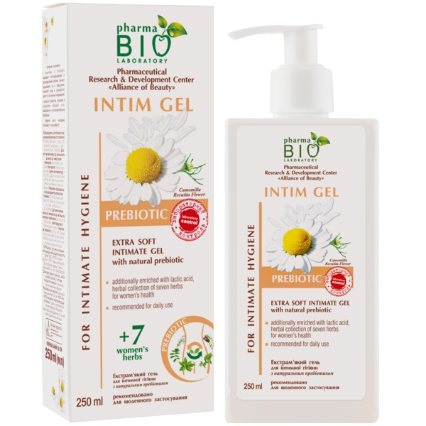 Екстрам'який гель для інтимної гігієни Pharma Bio Laboratory з натуральними пробіотиками, 250 мл - Pampik