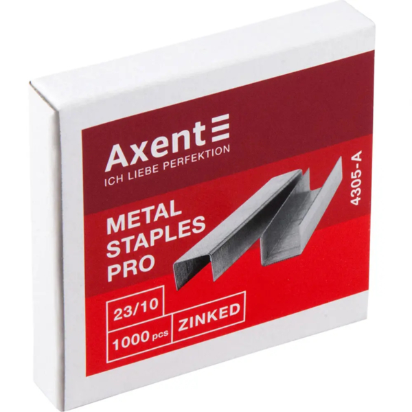 Скоби для степлерів Axent Pro 23/10, 1000 шт. (4305-A) - Pampik