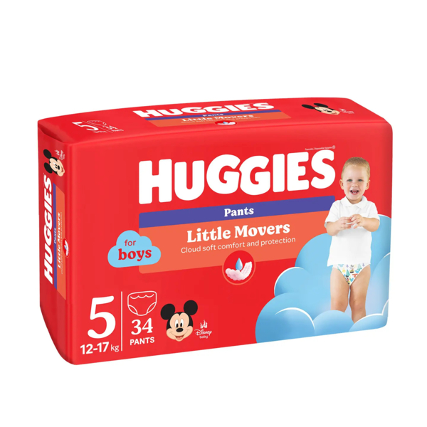 Подгузники-трусики для мальчиков Huggies Little Movers Pants 5 (12-17 кг), 34 шт. - Pampik - 3