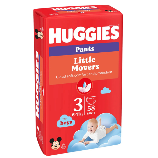 Подгузники-трусики для мальчиков Huggies Little Movers Pants 3 (6-11 кг), 58 шт. - Pampik - 3