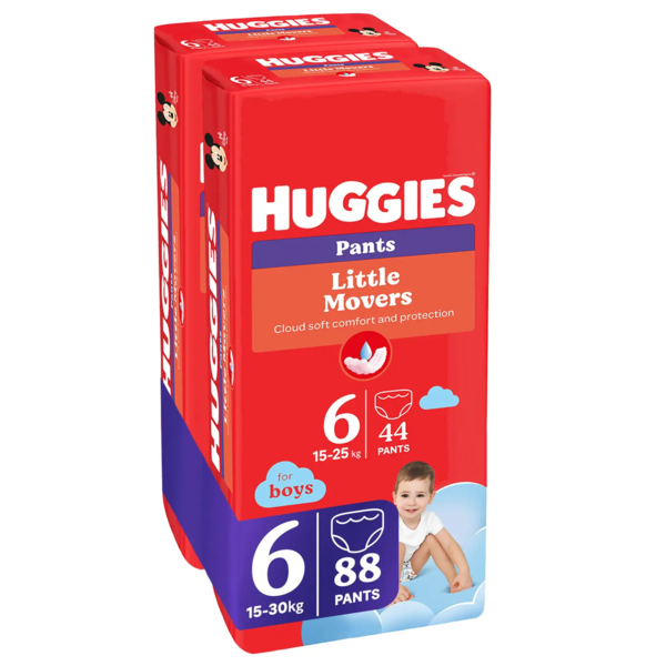 Набір підгузків-трусиків для хлопчиків Huggies Little Movers Pants 6 (15-25 кг), 88 шт. (2 уп. по 44 шт.) - Pampik - 3