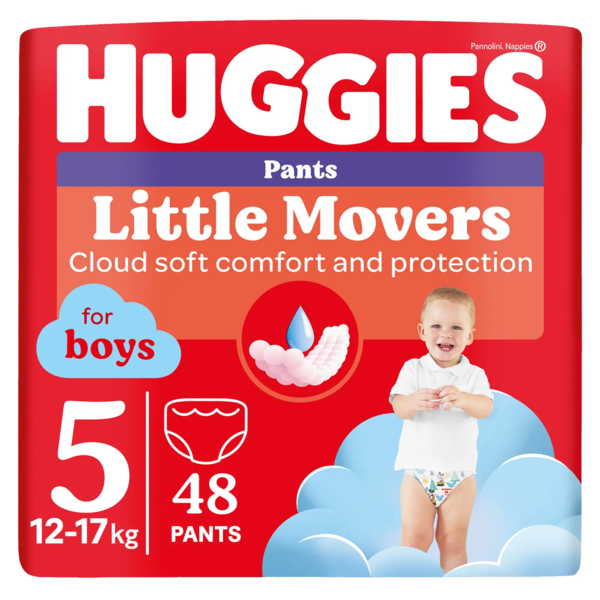 Подгузники-трусики для мальчиков Huggies Little Movers Pants 5 (12-17 кг), 48 шт. - Pampik