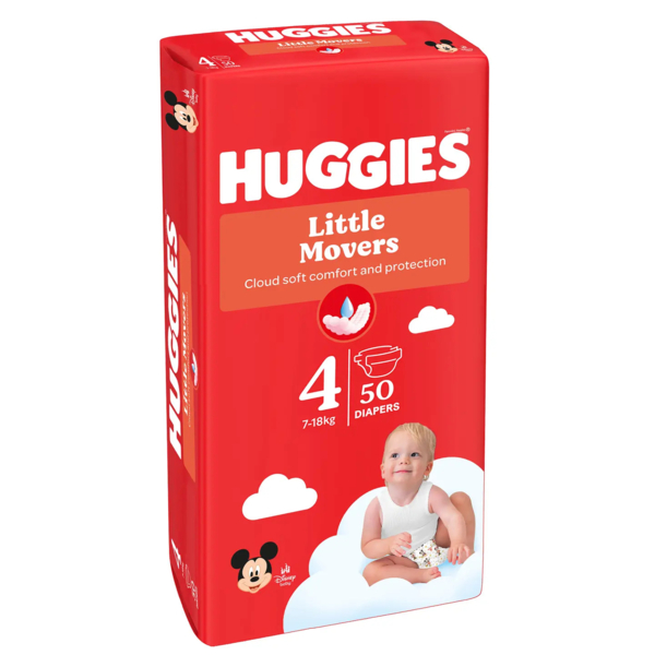Підгузки на липучках Huggies Little Movers 4 (7-18 кг), 50 шт. - Pampik - 3