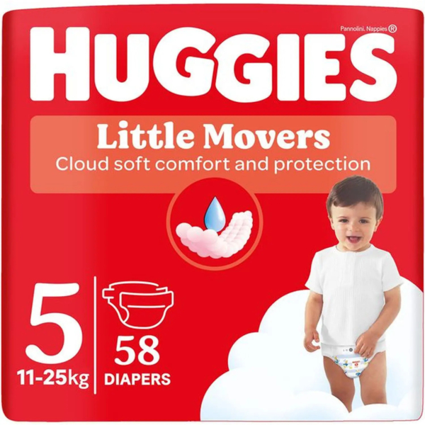 Набір підгузків на липучках Huggies Little Movers 5 (11-25 кг), 116 шт. (2 уп. x 58 шт.) - Pampik - 2