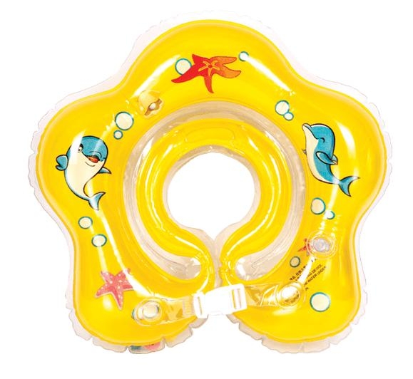 Круг для купания Курносики, с погремушкой, оранжевый (7180 оранж) - Pampik