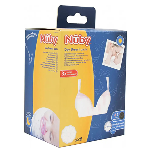 Накладки для груди Nuby хлопчатобумажные одноразовые, 30 шт., белый (NV0107001) - Pampik