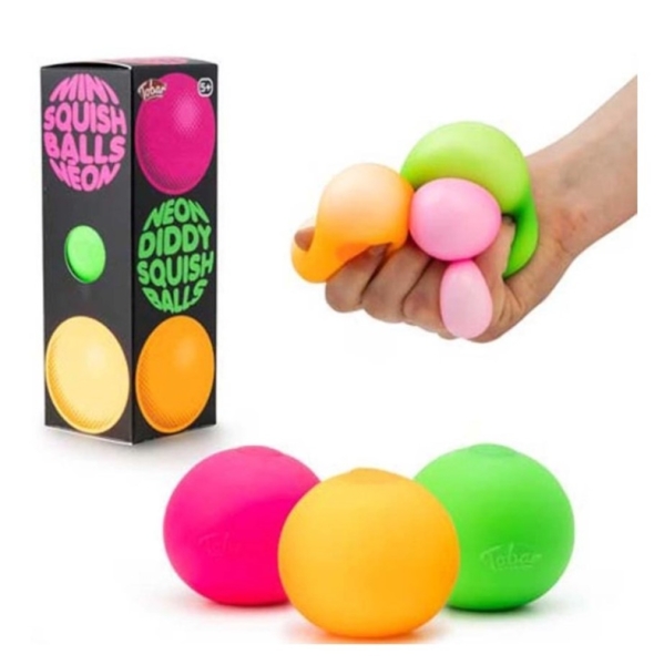 Скранчемс Tobar мячик-антистресс Дидди, неоновые, 3 шт. (39999) - Pampik