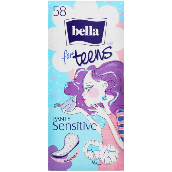 Щоденні прокладки Bella for Teens Sensitive, 58 шт. - Pampik