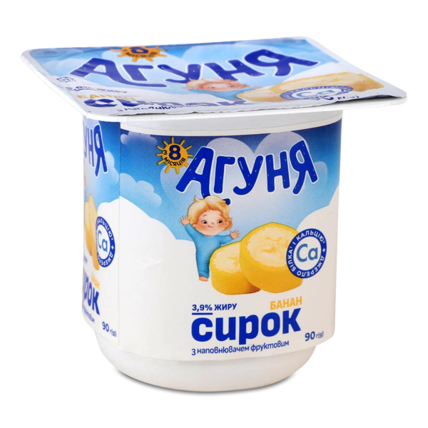 Творожок Агуня Банан 3,9%, 90г - Pampik