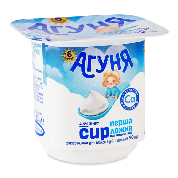 Творог Агуня Перша ложка 4,5%, 90 г - Pampik