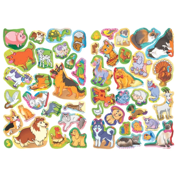 Велика книжка. Розвивальні наліпки + Розумнi завдання. Свійські тварини (F00014817) - Pampik - 4