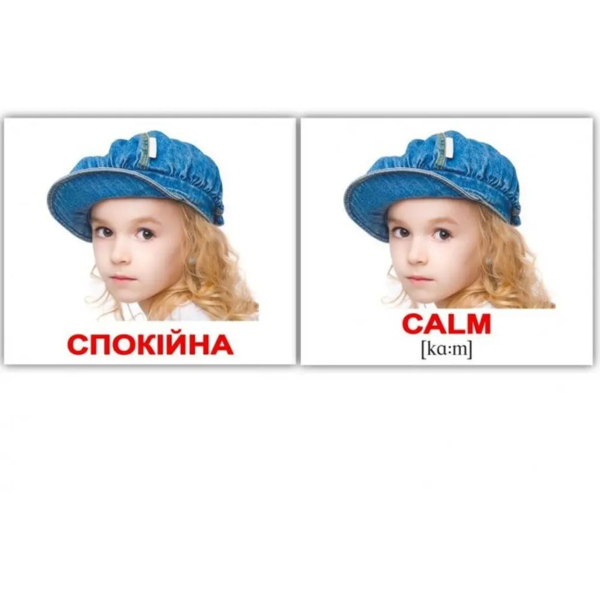 Мини-карточки Домана Вундеркинд с пеленок Эмоции/Emotions, укр.-англ. язык, 40 шт. (4612731630911) - Pampik - 4