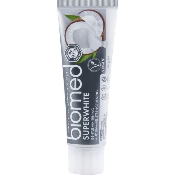 Зубна паста Biomed Superwhite Бережне відбілювання та зміцнення чутливої ​​емалі, 100 г - Pampik