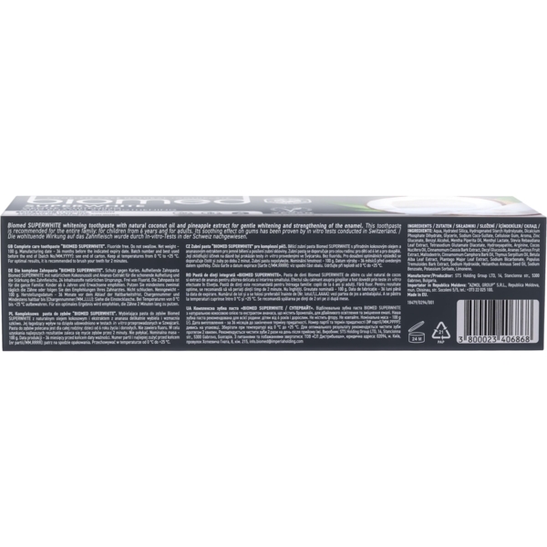 Зубна паста Biomed Superwhite Бережне відбілювання та зміцнення чутливої ​​емалі, 100 г - Pampik - 4