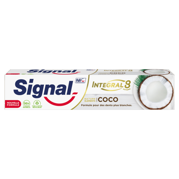 Зубна паста Signal Integral 8 Natural Elements з кокосом, 75 мл - Pampik