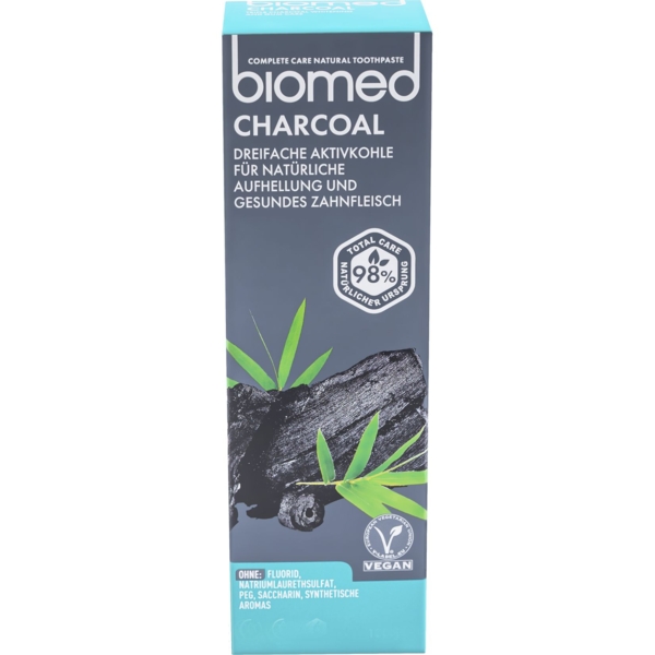 Зубна паста Biomed Charcoal Антибактеріальна, відбілююча, з вугіллям, 100 г - Pampik - 2
