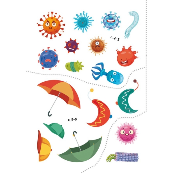 Перші розвивальні наліпки. Віруси, 42 шт. (F00024561) - Pampik - 5
