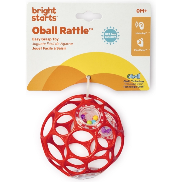 Игрушка-погремушка Bright Starts Oball Rattle, красный (11487) - Pampik - 3