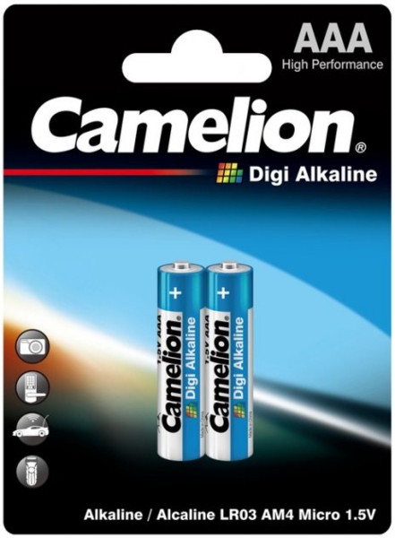 Батарейки Camelion Digi Alkaline AАA, 1,5V, LR03-BP2DG, 2 шт. (LR03-BP2DG) - Pampik