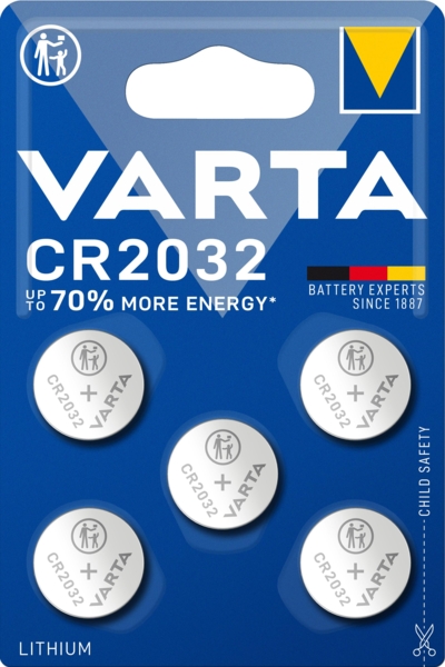 Батарейка Varta CR 2032 Bli 5 Lithium, 3-6 V, 5 шт. (6032101415) - Pampik