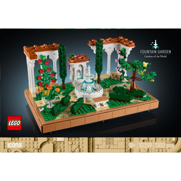 Конструктор LEGO Icons Сад з фонтаном, 1302 деталі (10359) - Pampik