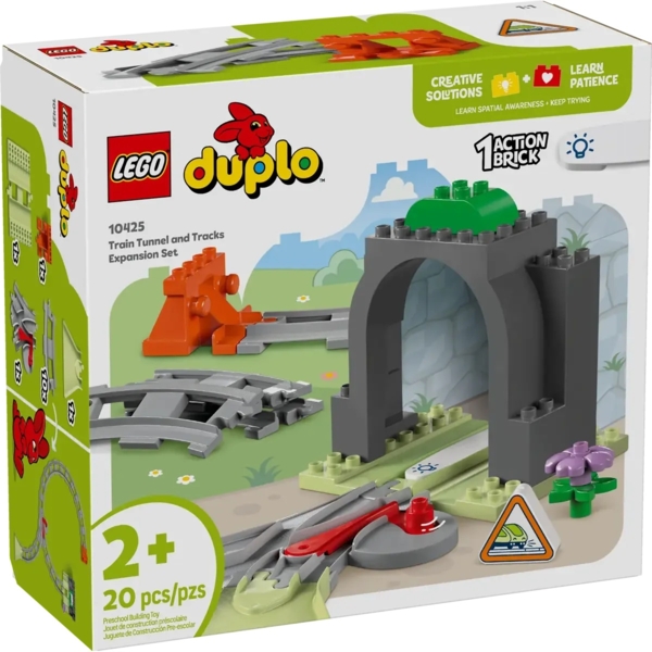 Конструктор LEGO DUPLO Додатковий набір. Залізничний тунель і колії, 20 деталей (10425) - Pampik